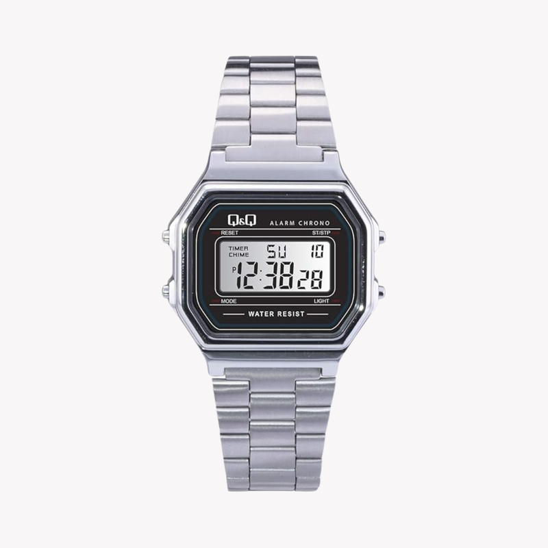 Q&Q Men's Silver Men's Watch, Grey Digital Dial | M173J001Y