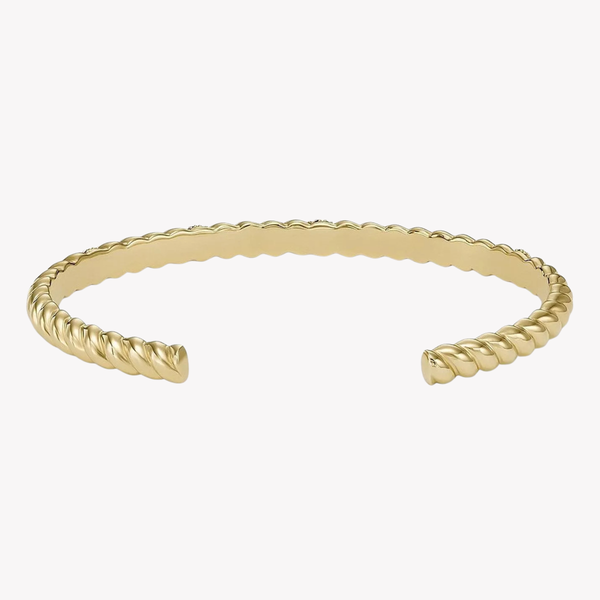 Fossil Women's Gold-Tone Bracelet, Twist Design with Crystal Accents | JF04169710