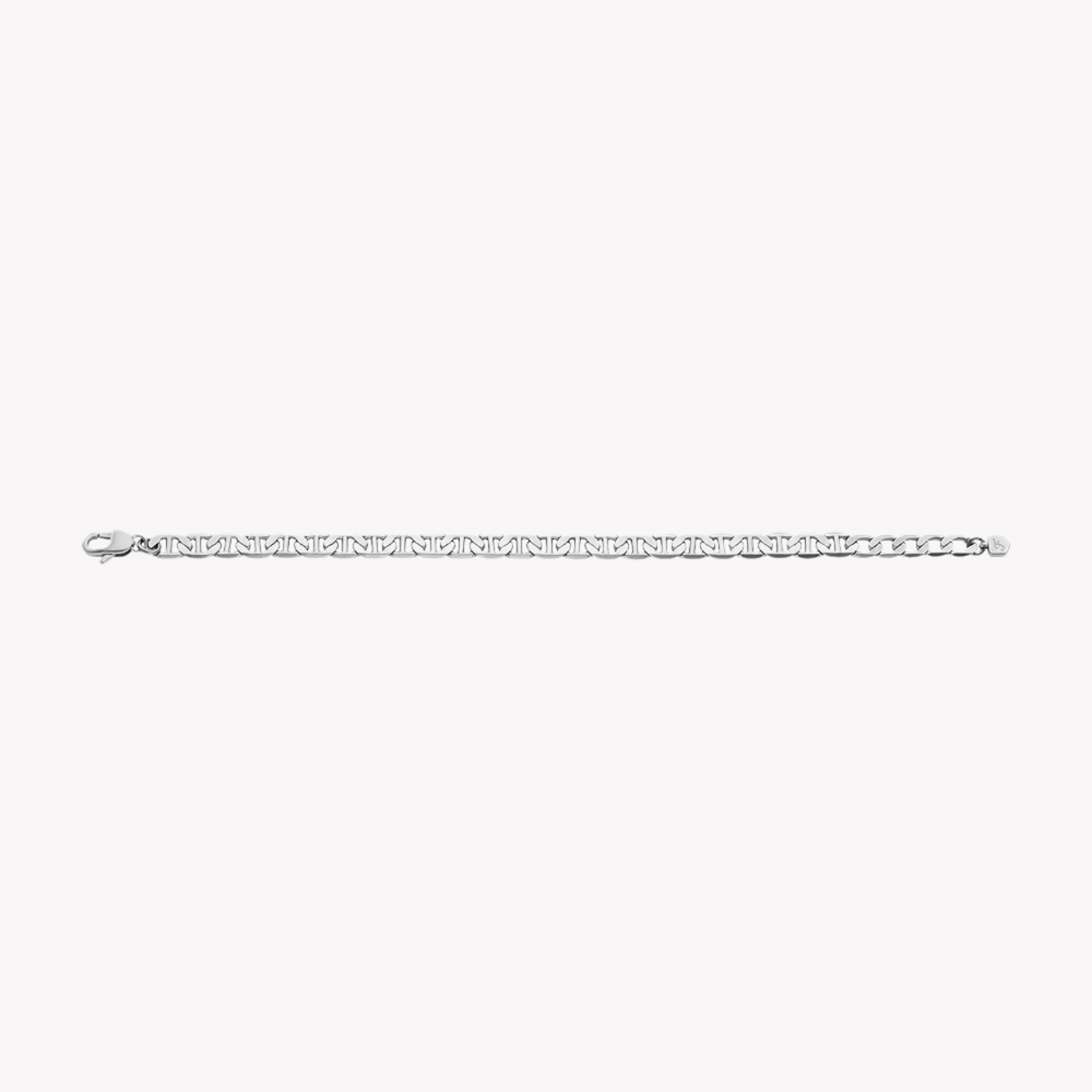 Fossil Unisex Silver Bracelet, Heritage Anchor Chains | JA7239040