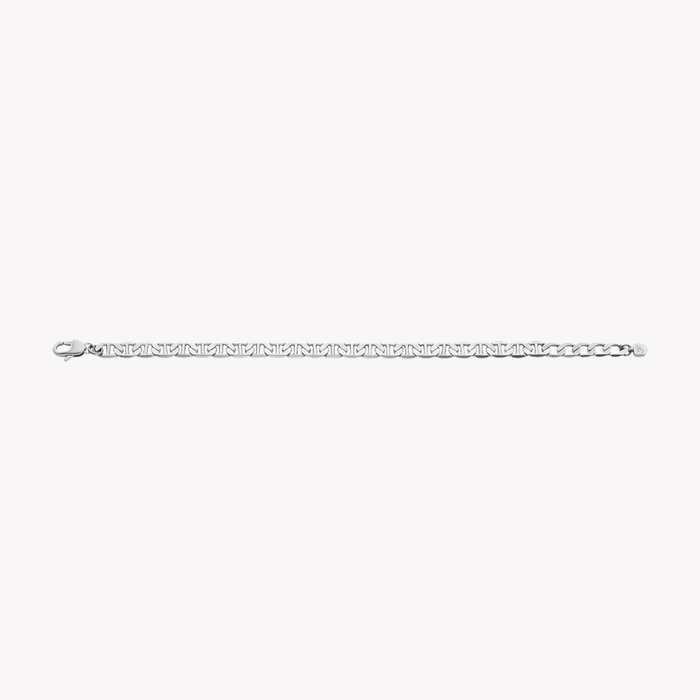 Fossil Unisex Silver Bracelet, Heritage Anchor Chains | JA7239040