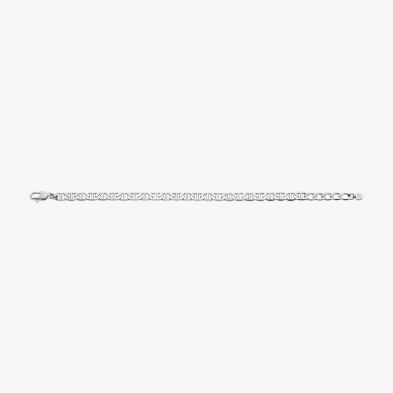 Fossil Unisex Silver Bracelet, Heritage Anchor Chains | JA7239040