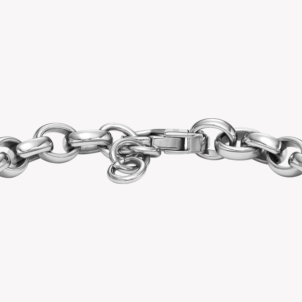 Fossil Men's Silver Bracelet, Linear Texture | JF04569040