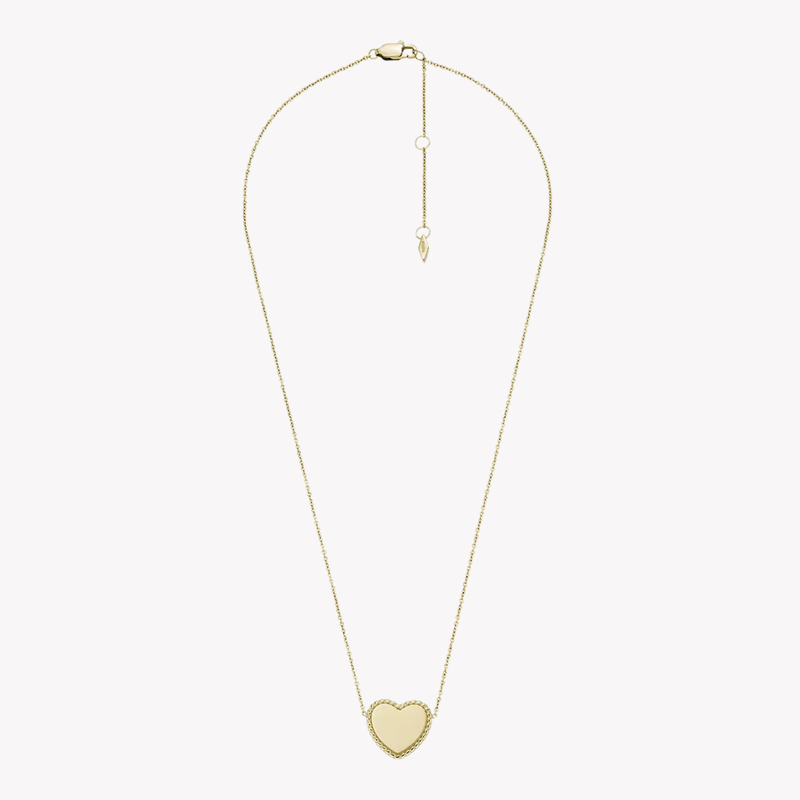 Fossil Women's Gold-Tone Necklace, Engravable Heart Pendant | JF04360710