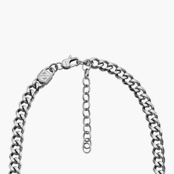 Fossil Men's Silver Necklace, Bold Curb Chain | JF04614040