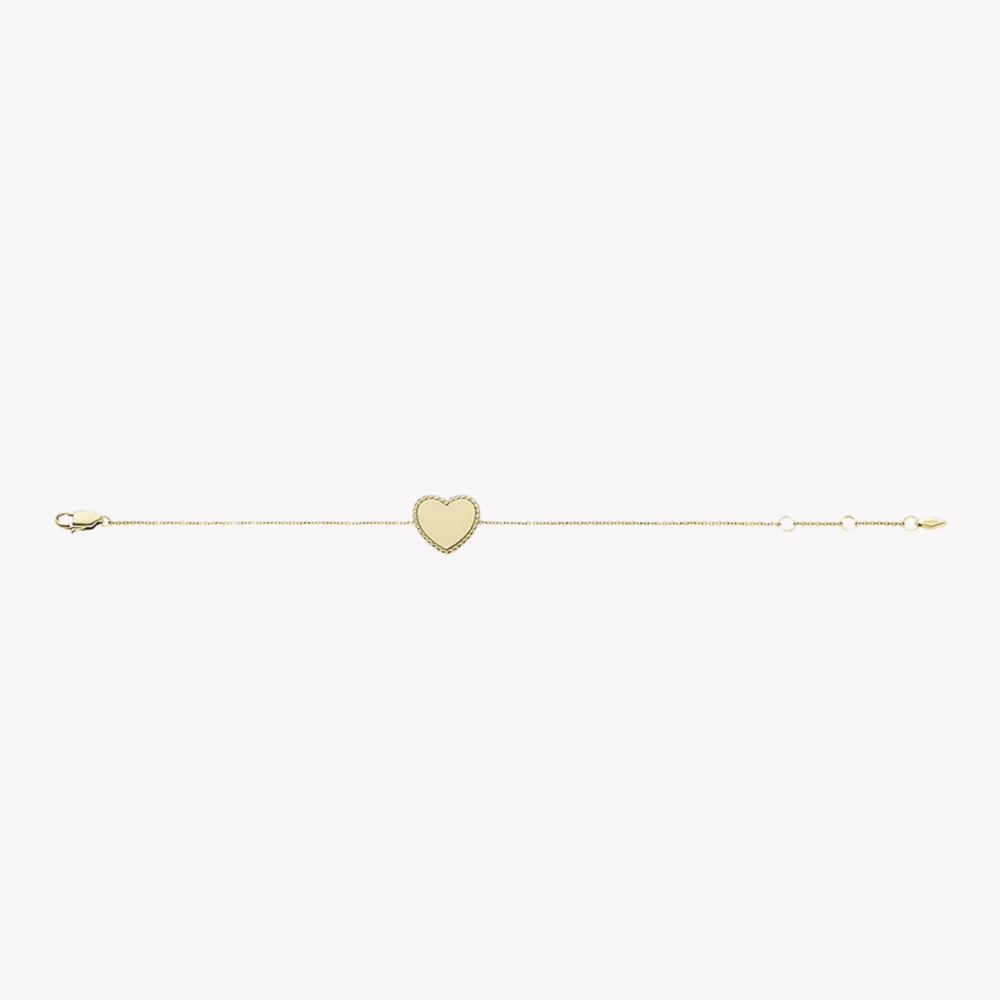 Fossil Women's Gold-Tone Station Bracelet, Heart Charm | JF04361710