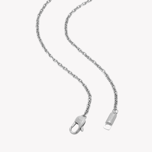 Emporio Armani Men's Silver Necklace, Eagle Logo Dog Tag | EGS3179040