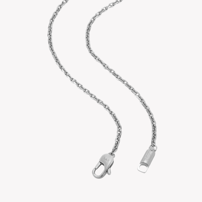 Emporio Armani Men's Silver Necklace, Eagle Logo Dog Tag | EGS3179040