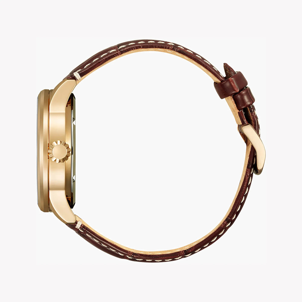 Citizen Men's Gold Stainless Steel, Brown Leather | Nj0143-19e by i-watch