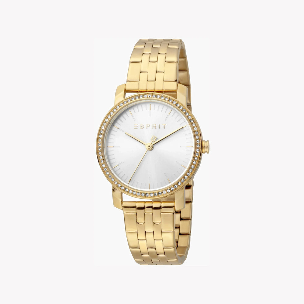 Esprit Women's Gold Stainless Steel Watch, Silver Dial | Es1l123m0015 by i-watch