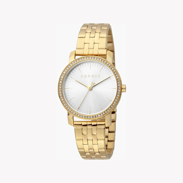 Esprit Women's Gold Stainless Steel Watch, Silver Dial | Es1l123m0015 by i-watch