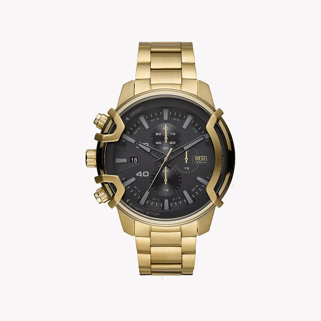 DIESEL DZ4522 BOLD ELEGANCE - GOLD STAINLESS STEEL MEN'S ANALOG WATCH WITH STRIKING BLACK DIAL