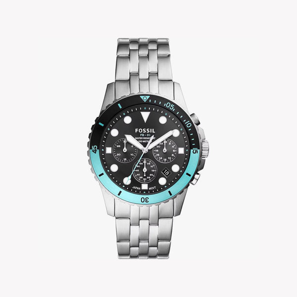 Fossil Men's Silver Watch, Black Dial | Fs5827 by i-watch