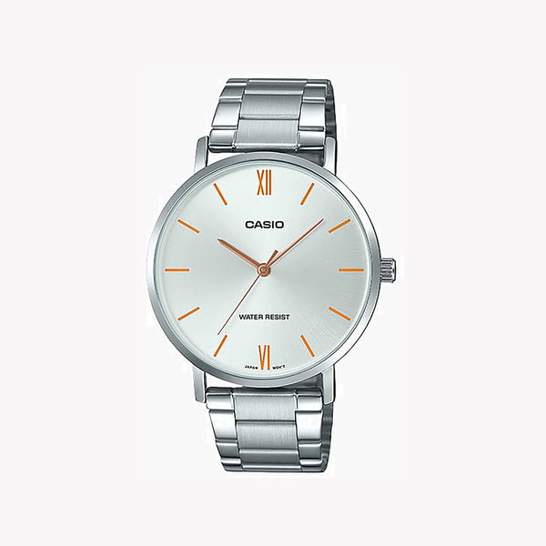 Casio Men's Silver Stainless Steel Watch, Silver Dial | Mtp-Vt01d-7b by i-watch