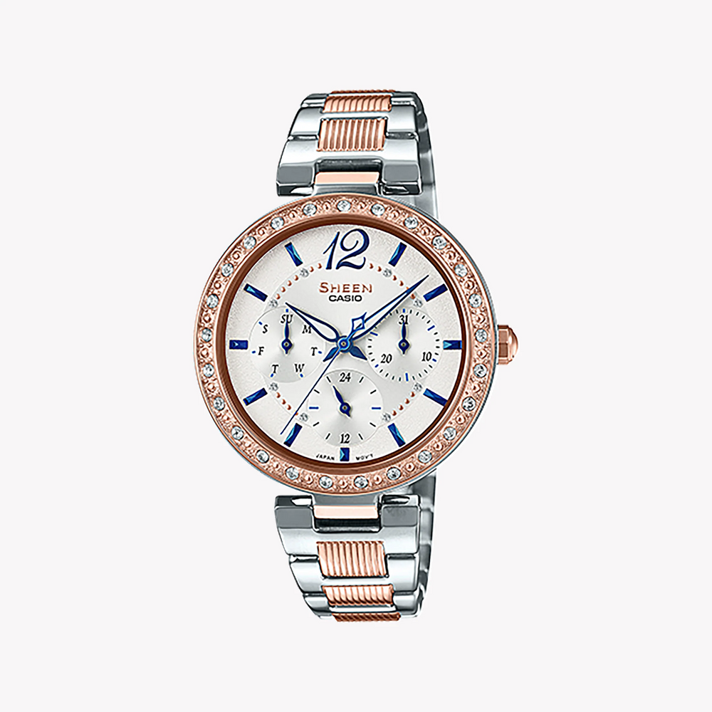 Casio She-3065spg-7budf Elegant Sporty Chic - Women's Rose Gold & Silver Watch by i-watch
