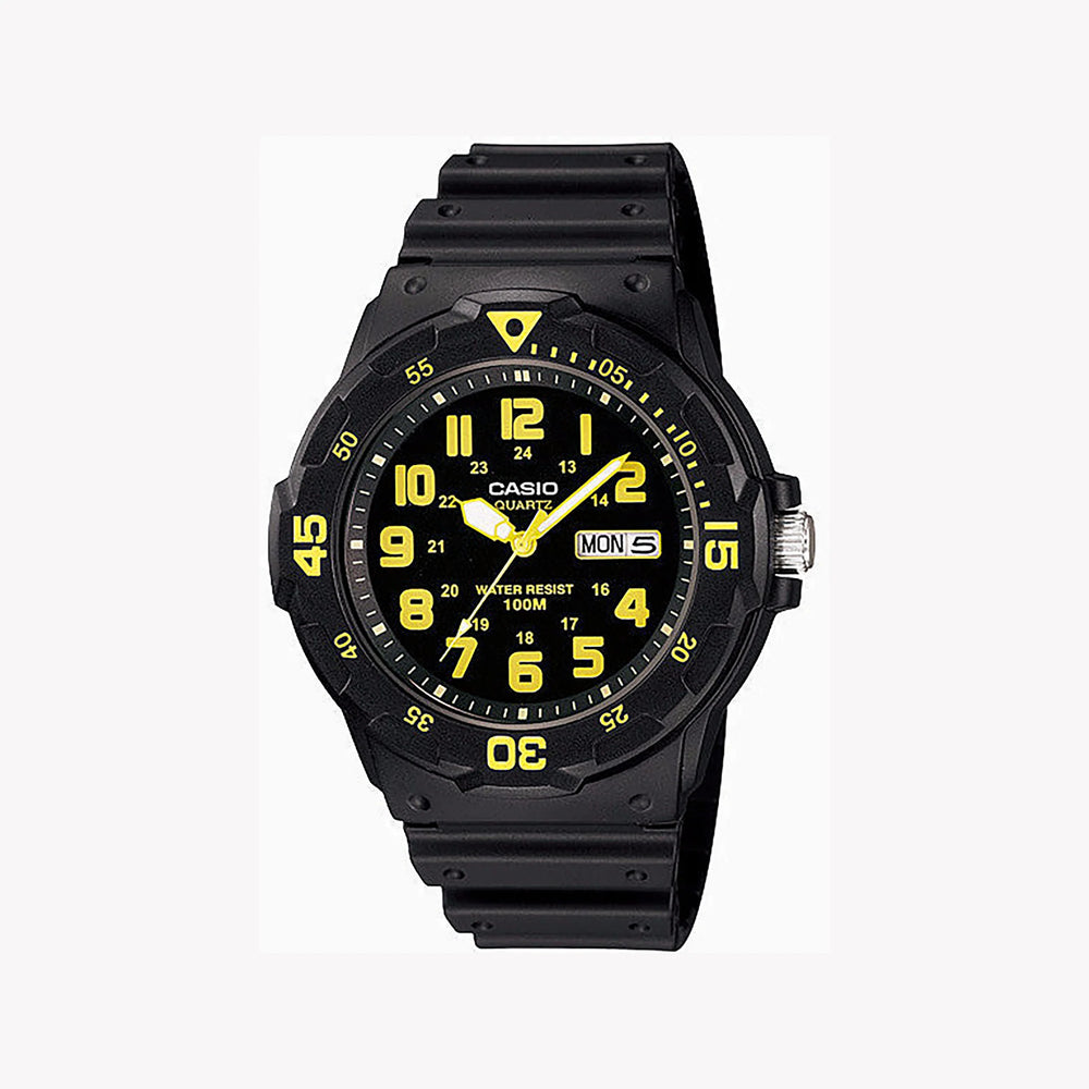 Casio Men's Black Resin Watch, Yellow Dial | Mrw-200h-9bvdf by i-watch