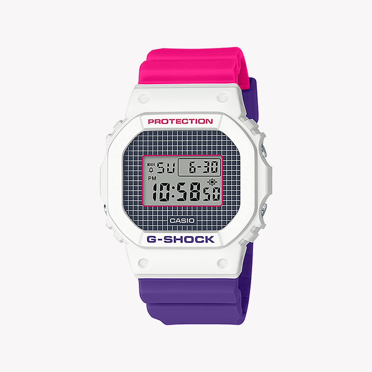 CASIO G-SHOCK DW-5600THB-7DR - VIBRANT ADVENTURE TIMEPIECE with Multicolor Band & White Case