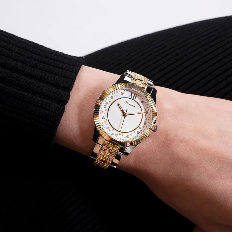 Guess Women's Gold & Silver Stainless Steel Watch, Silver Dial | Gw0765l1 by i-watch
