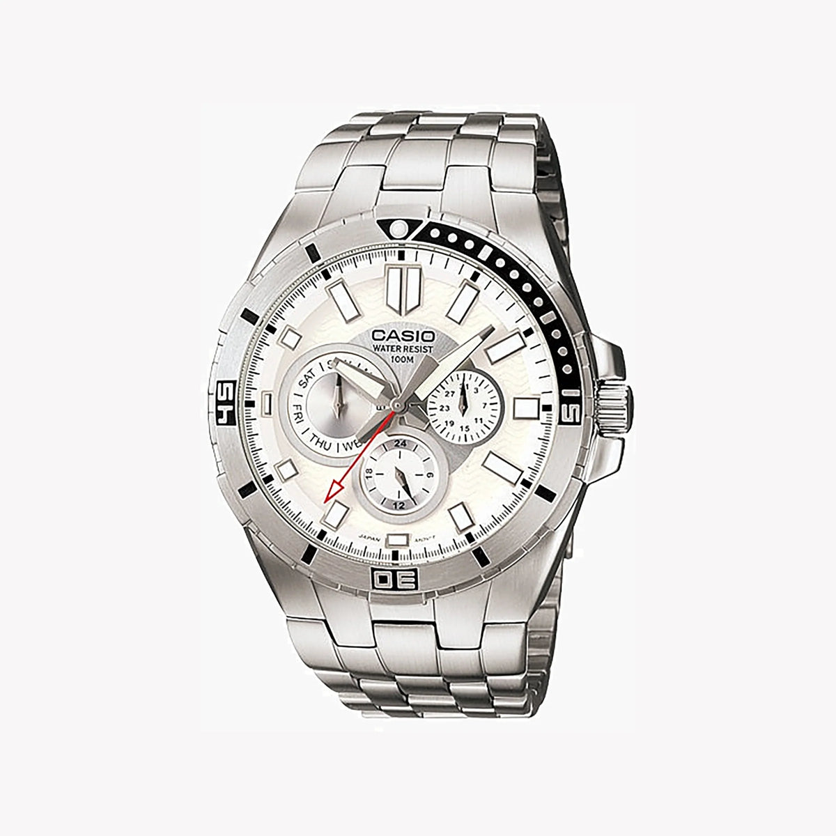 Casio Mtd-1060d-7avdf - Sporty Sophistication Unisex Analog Watch In Silver Stainless Steel by i-watch