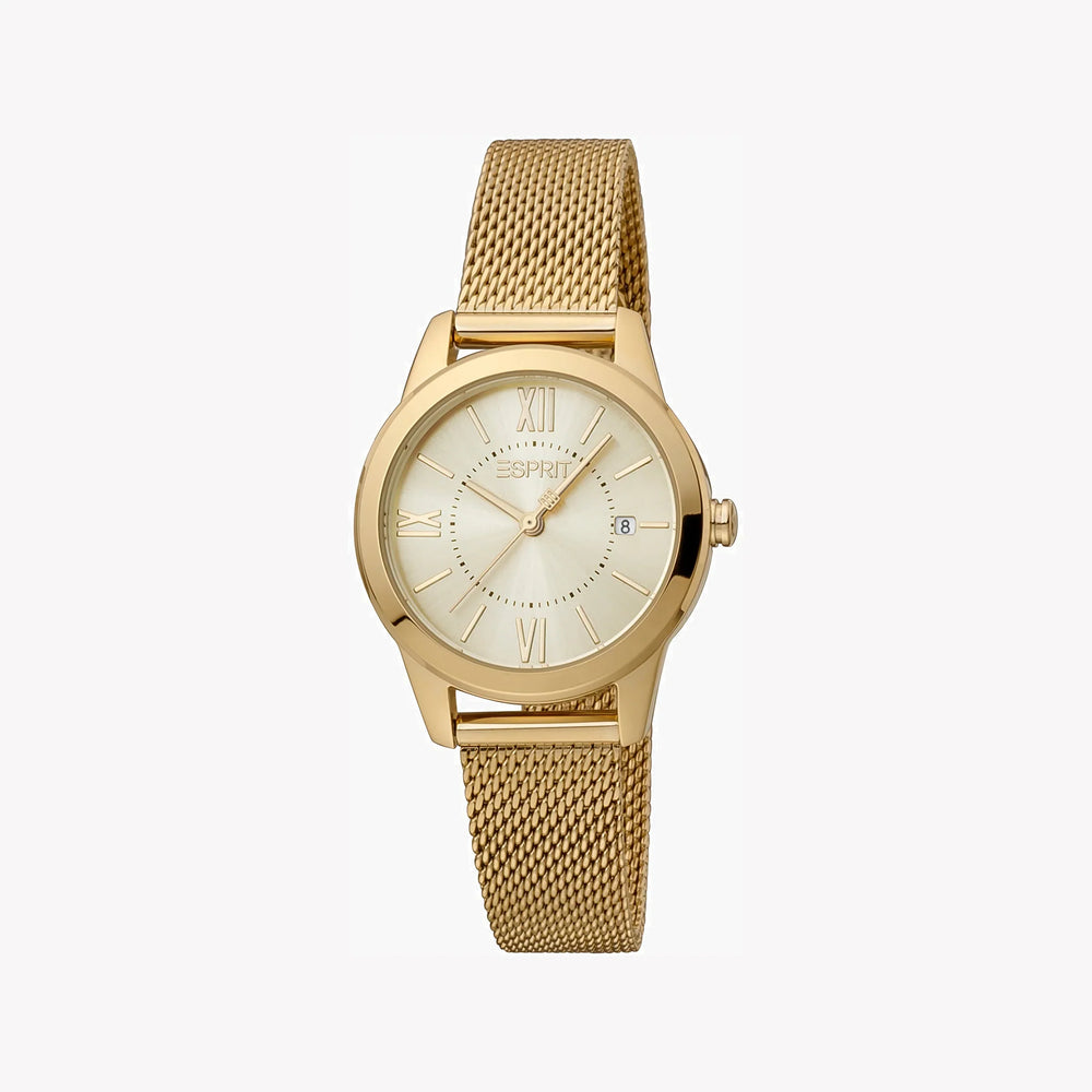 Esprit Women's Gold Stainless Steel Watch, Champagne Dial | Es1l115m0025 by i-watch