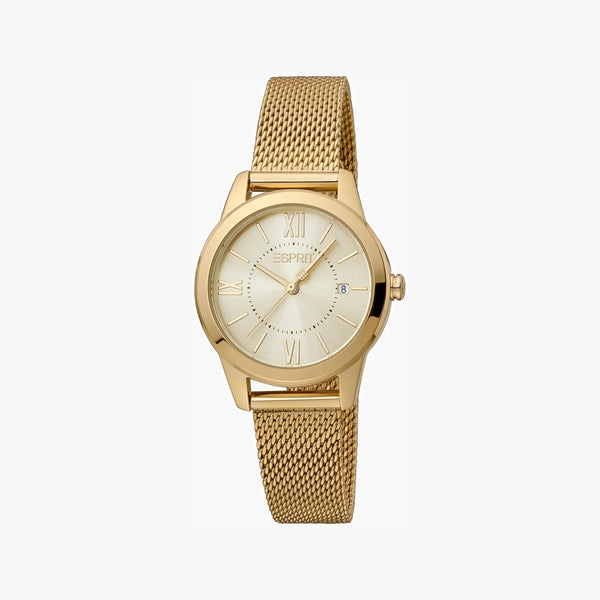 Esprit Women's Gold Stainless Steel Watch, Champagne Dial | Es1l115m0025 by i-watch