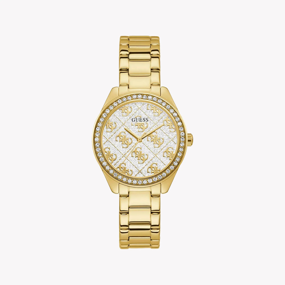 Guess Women's Gold Stainless Steel Watch, White Dial | Gw0001l2 by i-watch