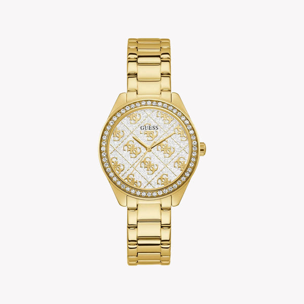 Guess Women's Gold Stainless Steel Watch, White Dial | Gw0001l2 by i-watch