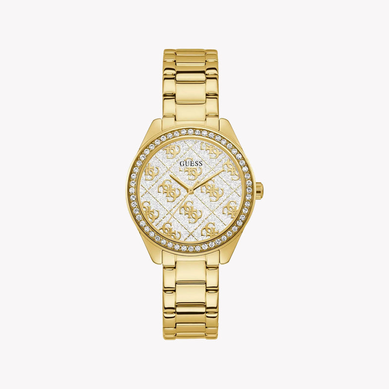Guess Women's Gold Stainless Steel Watch, White Dial | Gw0001l2 by i-watch