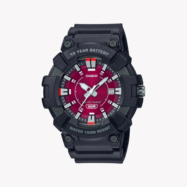 Casio Men's Black Resin Watch, Magenta Dial | Mw-610h-4av by i-watch