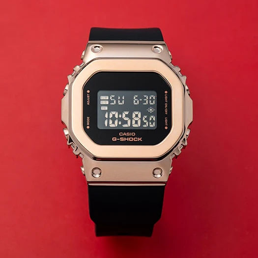 G-Shock Men's Rose Gold Stainless Steel Watch, Black Resin | Gm-S5600pg-1dr by i-watch