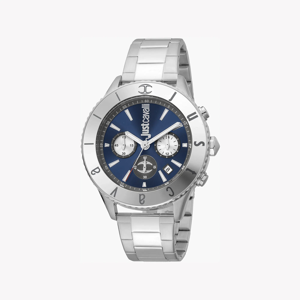 Just Cavalli Men's Silver Watch, Blue Dial | Jc1g155m0055 by i-watch