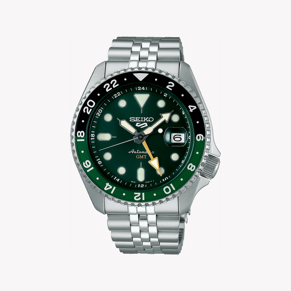 Seiko Men's Green Stainless Steel Watch, Silver Band | Ssk035k1 by i-watch