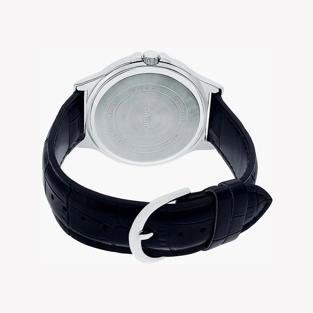 Casio Men's Stainless Steel Watch, Black Leather Strap | Mtp-V300l-1aud by i-watch