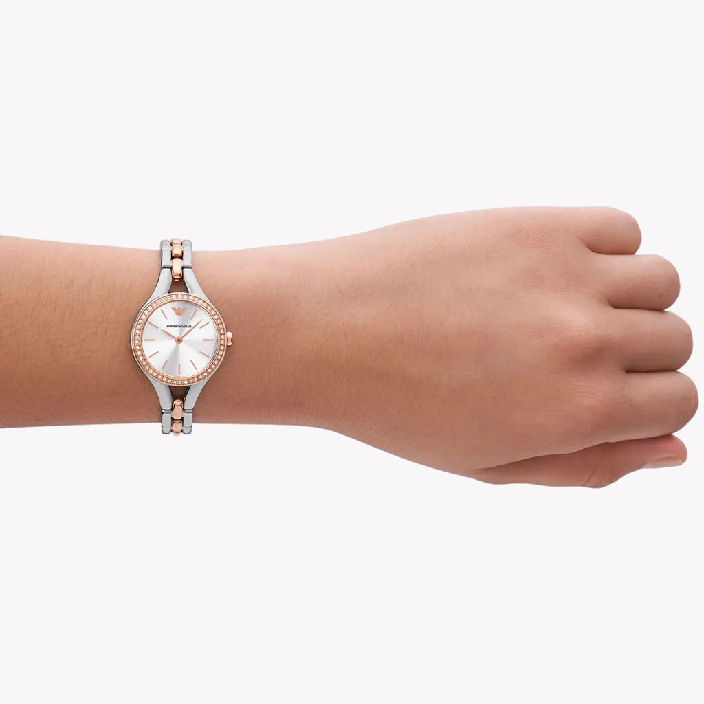 EMPORIO ARMANI AR11551 - TIMELESS ELEGANCE - CHIC WOMEN'S WATCH WITH LUXE SILVER & GOLD DESIGN-i-Watch-4