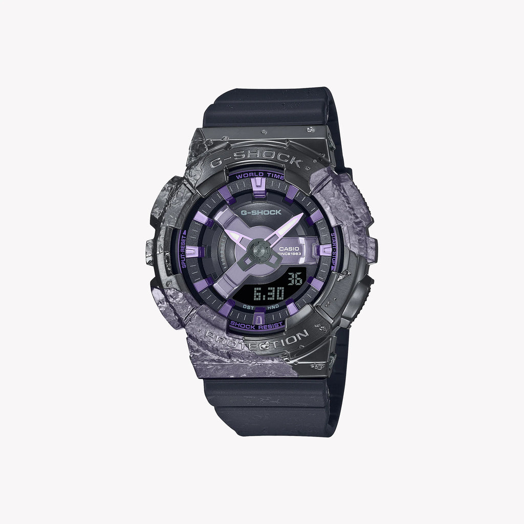 Casio G-Shock Men's Black Purple Watch, Resin Steel Gm