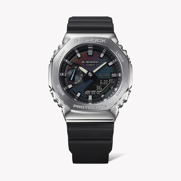 Casio G-Shock Men's Silver & Multicolour Watch, Black Band | Gm-2100rw-1aer by i-watch