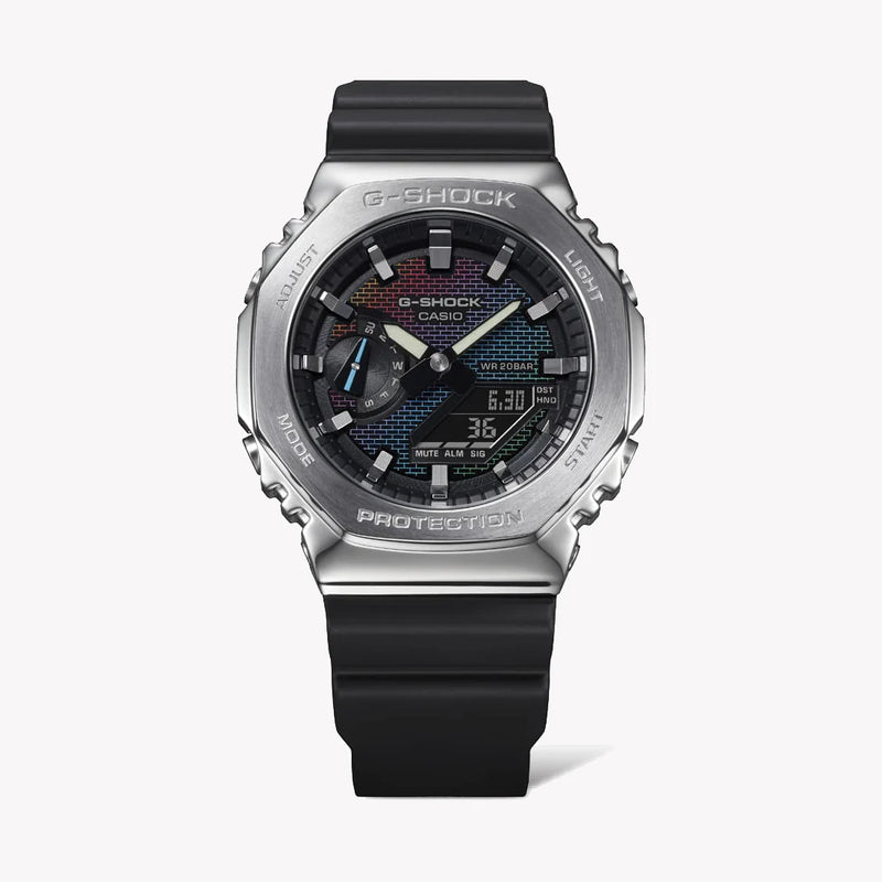 Casio G-Shock Men's Silver & Multicolour Watch, Black Band | Gm-2100rw-1aer by i-watch
