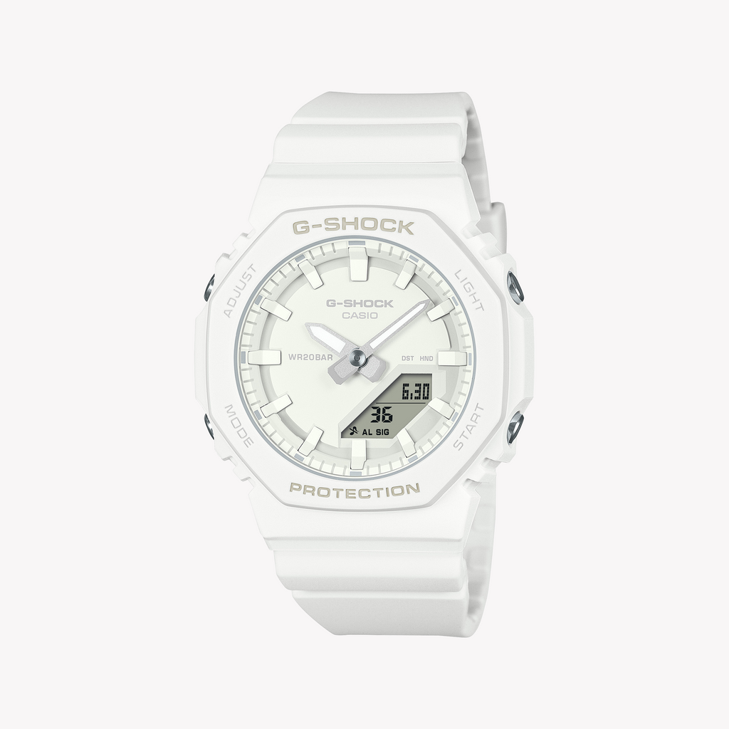 CASIO G-SHOCK GMA-P2100-7ADR - ELEGANT ADVENTURER WOMEN'S WATCH with White Resin Band and Sleek Design