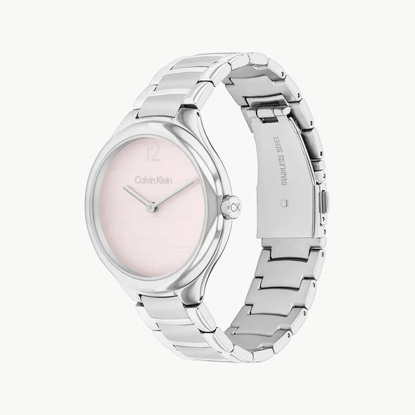 Ck Calvin Klein Women's Silver Watch, Pink Dial | K3m21546e by i-watch