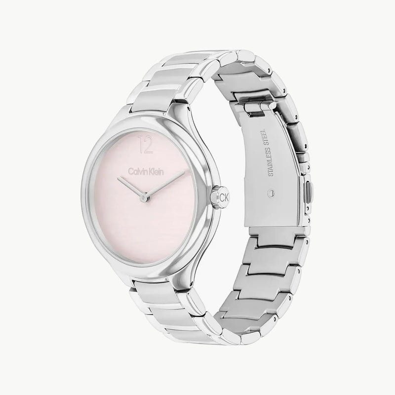Ck Calvin Klein Women's Silver Watch, Pink Dial | K3m21546e by i-watch