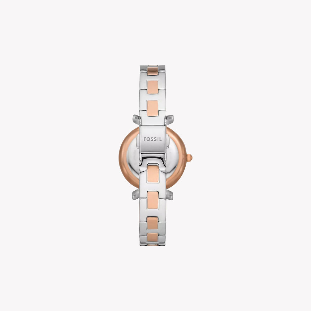 Fossil Women's Silver & Rose Gold Watch, Silver Dial | Es5201 by i-watch