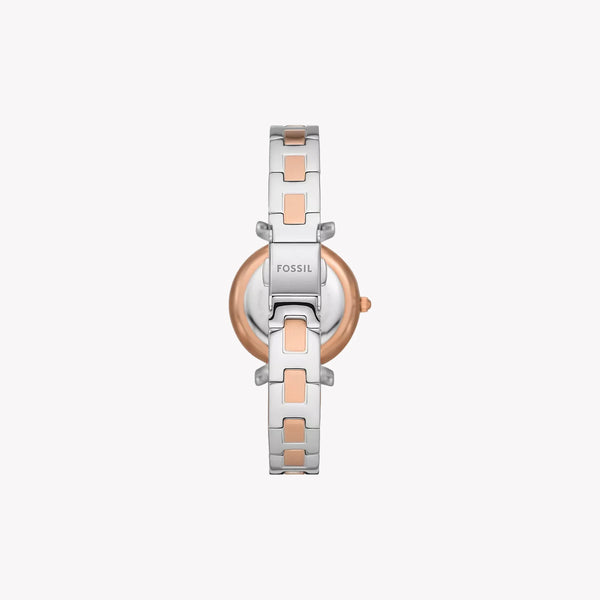 Fossil Women's Silver & Rose Gold Watch, Silver Dial | Es5201 by i-watch