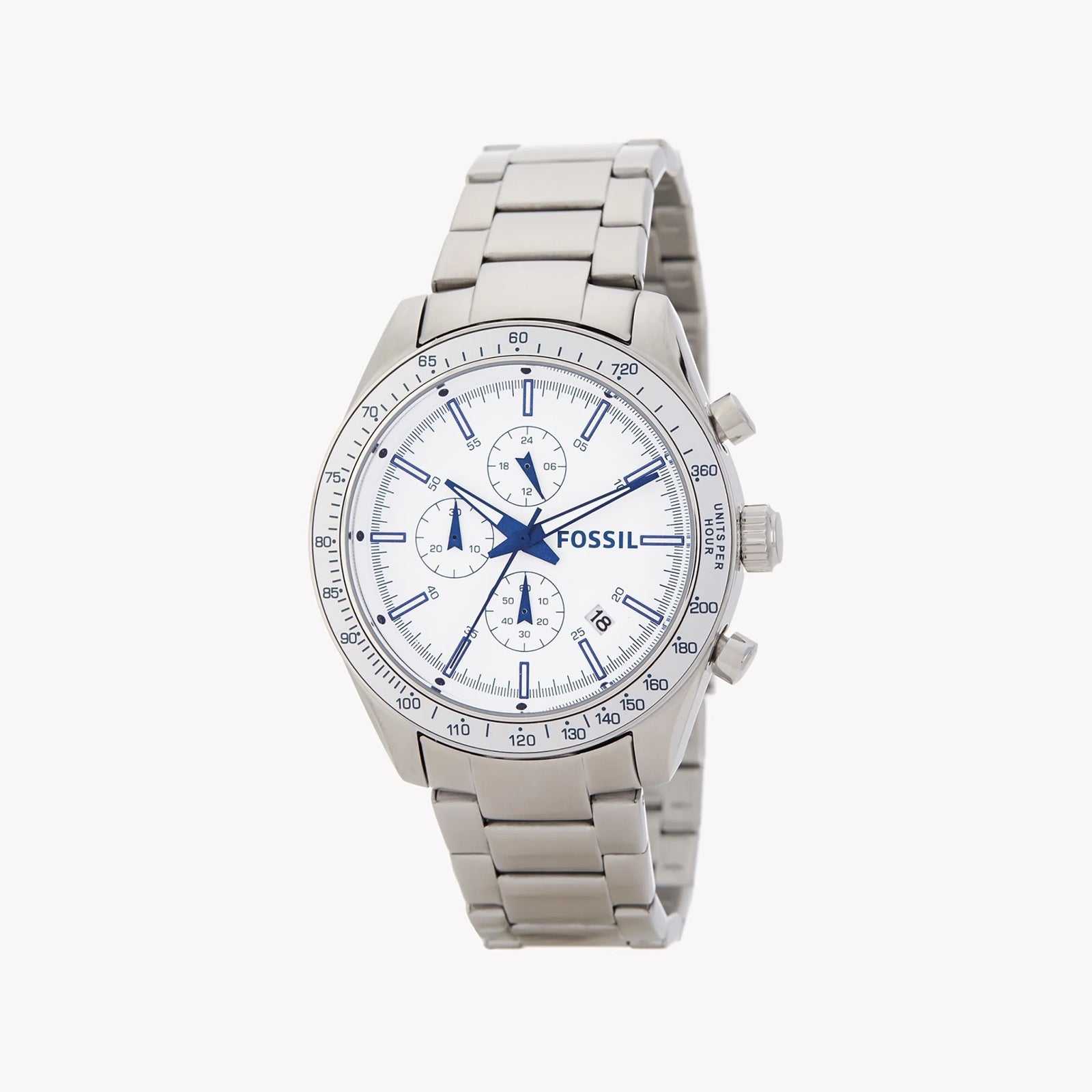 Fossil Men's Silver Stainless Steel Watch, White Dial | Bq2106 by i-watch