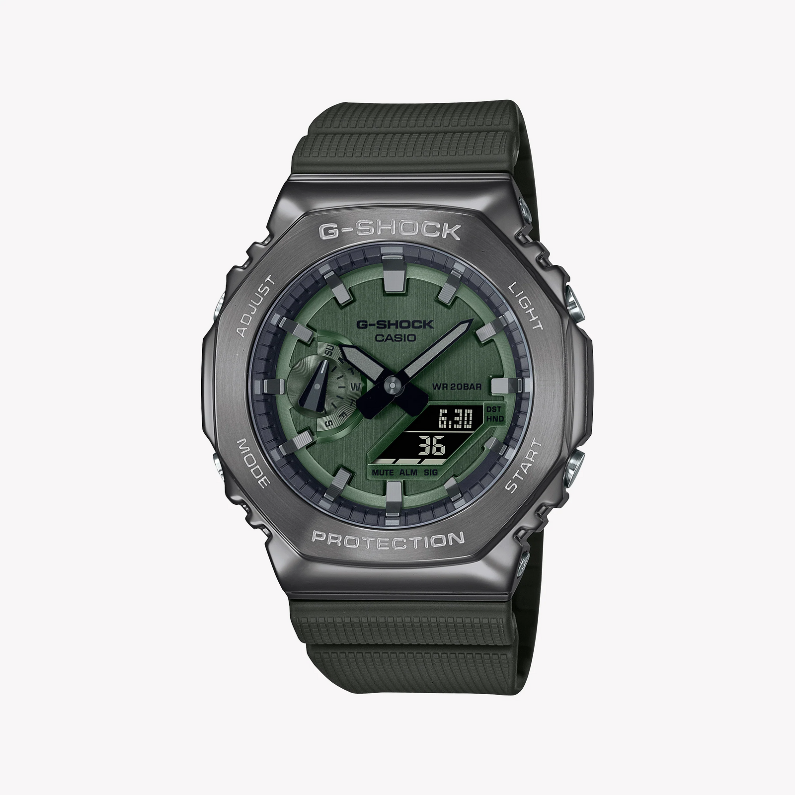 G-SHOCK GM-2100B-3AER MEN'S ADVENTURE WATCH - BOLD GREEN & SILVER DESIGN
