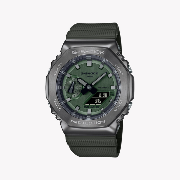 G-Shock Men's Green Resin Watch, Grey Case | Gm-2100b-3aer