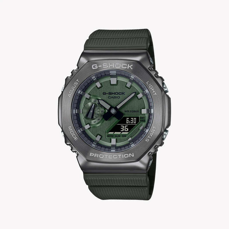 G-SHOCK GM-2100B-3AER MEN'S ADVENTURE WATCH - BOLD GREEN & SILVER DESIGN
