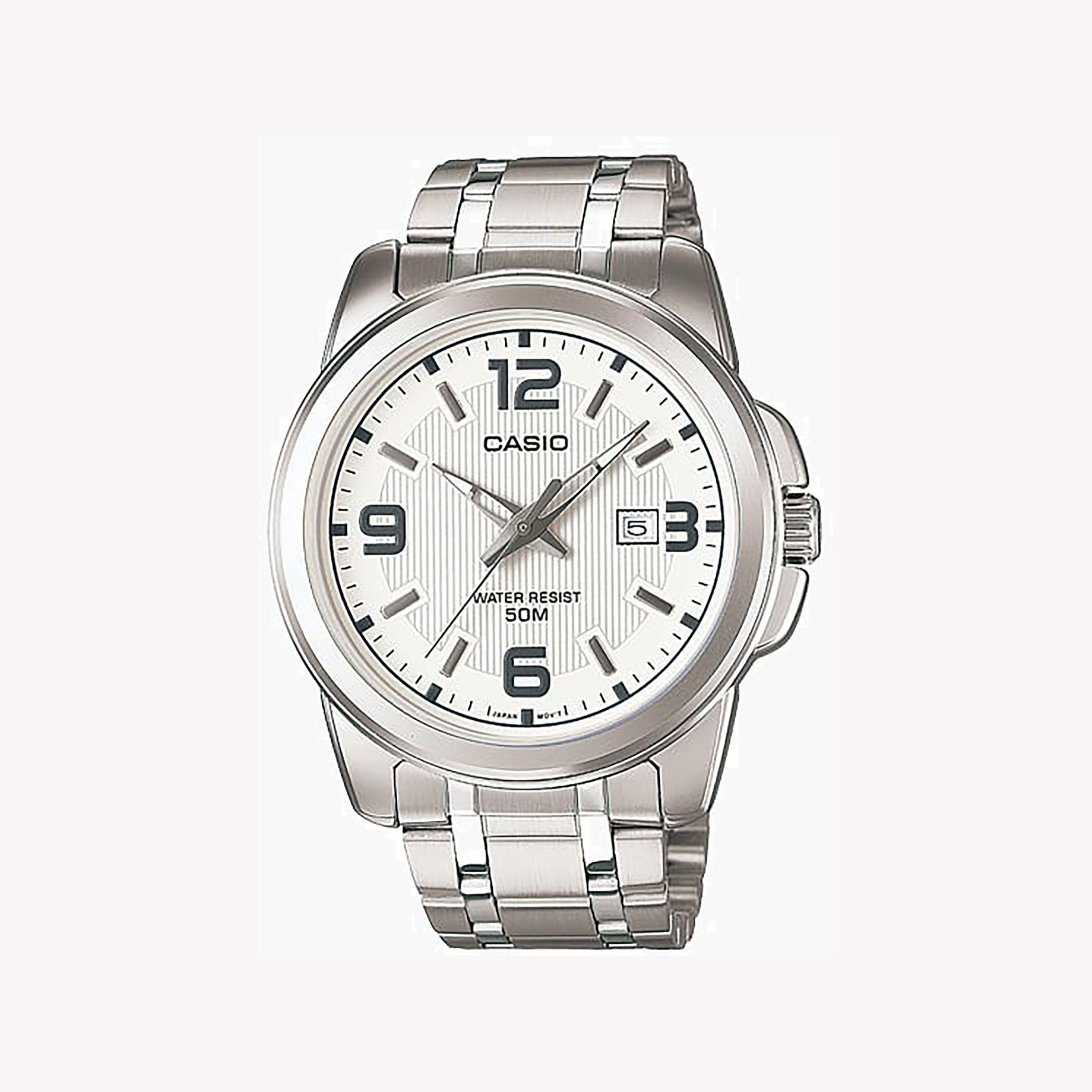 CASIO MTP-1314D-7AV ADVENTURER - STYLISH MEN'S WATCH WITH SILVER STAINLESS STEEL BAND & WHITE DIAL