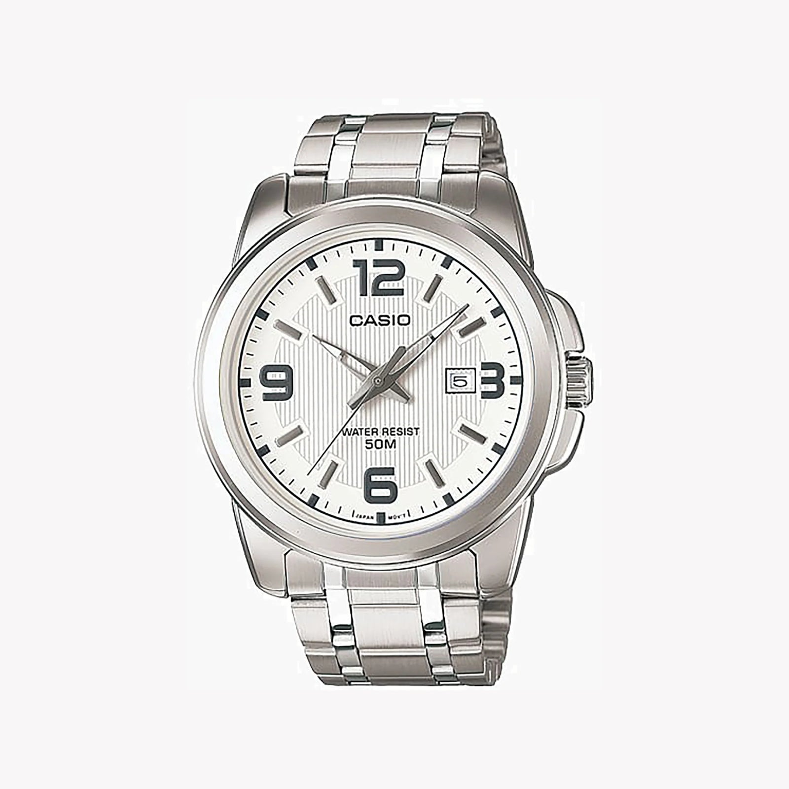 Casio Men's Silver Stainless Steel Watch, White Dial | Mtp-1314d-7av by i-watch