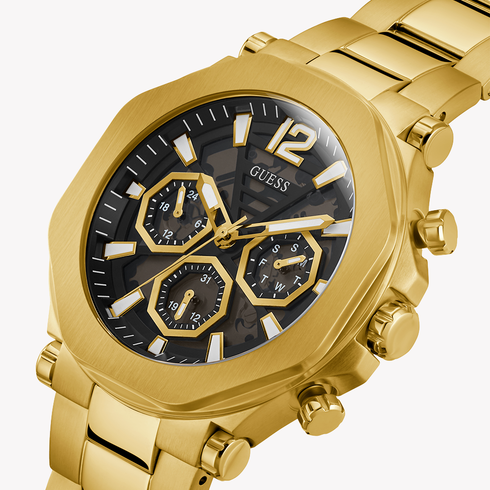 GUESS GW0539G2 BOLD GOLD ELEGANCE - Men's Stainless Steel Watch with Striking Black Dial-i-Watch-5