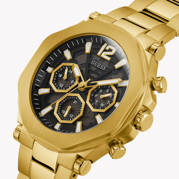 Guess Men's Gold Watch, Black Dial | Gw0539g2 by i-watch