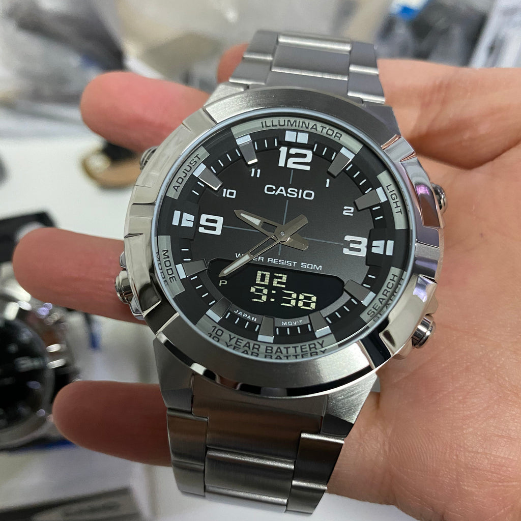 CASIO AMW-870D-1AVDF - ADVENTURE READY MEN'S WATCH WITH STAINLESS STEEL BAND AND BLACK DIAL-i-Watch-4